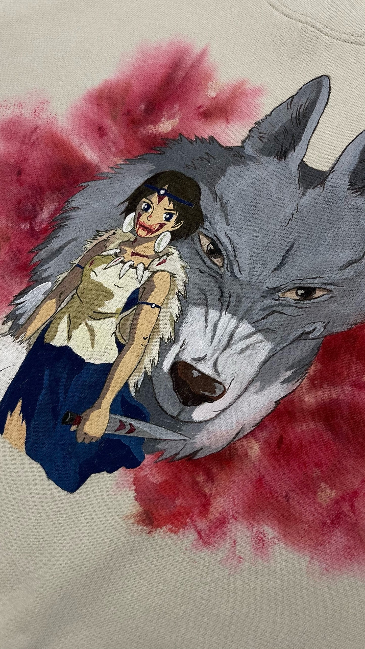 ART CONTROLS US X CAMPANULA CUSTOM UPCYCLED 2000S VINTAGE NIKE PRINCESS MONONOKE SWEATSHIRT