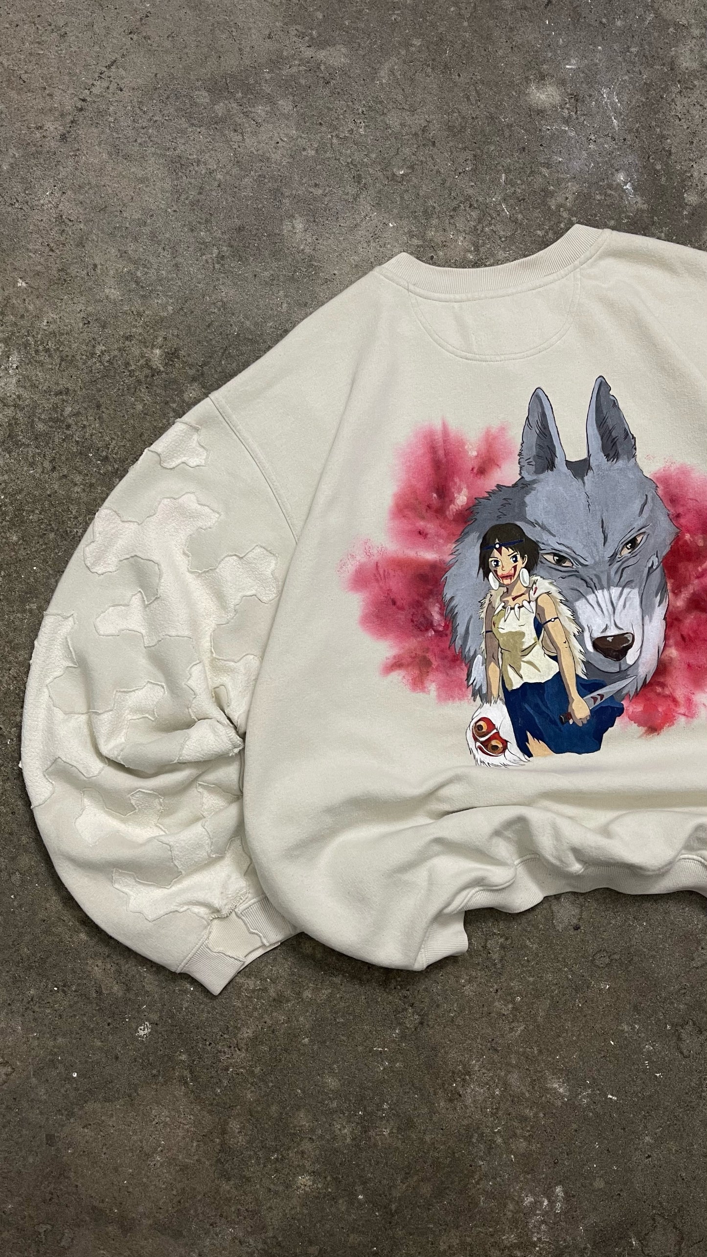 ART CONTROLS US X CAMPANULA CUSTOM UPCYCLED 2000S VINTAGE NIKE PRINCESS MONONOKE SWEATSHIRT